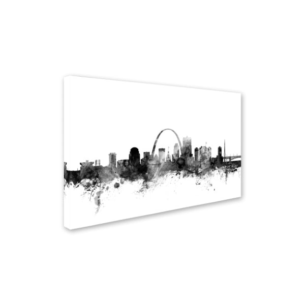 Michael Tompsett 'St Louis Missouri Skyline B&W' Canvas Art,12x19